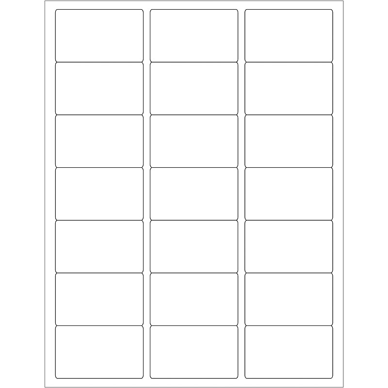 Tape Logic® Rectangular Laser Labels, 2 1/2" x 1 1/2", White, 2100/Case (LL112) image 1