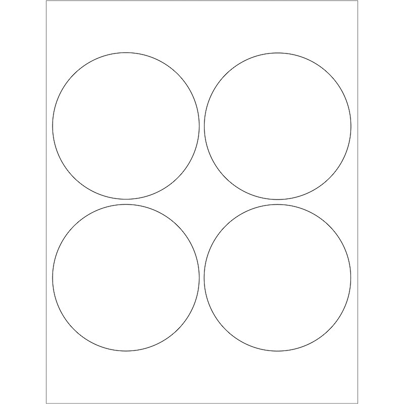 Tape Logic® Circle Laser Labels, 4", White, 400/Case (LL148) image 1