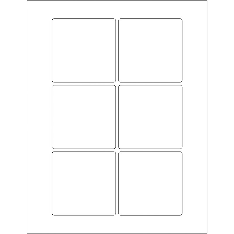 Tape Logic® Rectangular Laser Labels, 3" x 3", White, 600/Case (LL166) image 1
