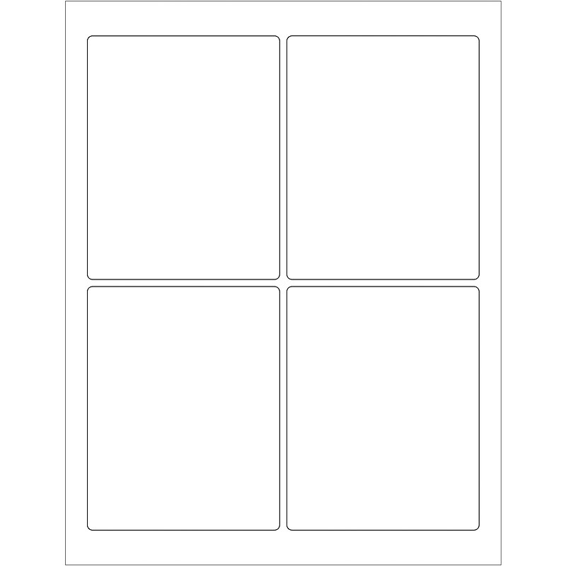 Tape Logic® Rectangular Laser Labels, 3 3/4" x 4 3/4", White, 400/Case (LL167) image 1