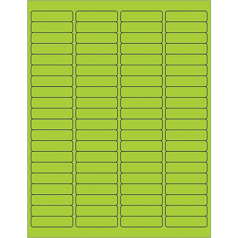 Tape Logic® Rectangle Laser Labels, 1 15/16" x 1/2", Fluorescent Green, 8000/Case (LL171GN) image 1