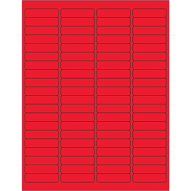 Tape Logic® Rectangle Laser Labels, 1 15/16" x 1/2", Fluorescent Red, 8000/Case (LL171RD) image 1