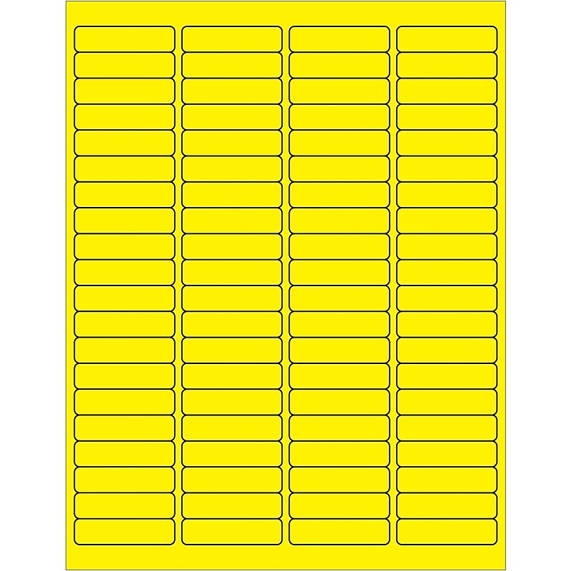 Tape Logic Rectangle Laser Labels, 1 15/16" x 1/2", Fluorescent Yellow, 8000/Case (LL171YE) image 1