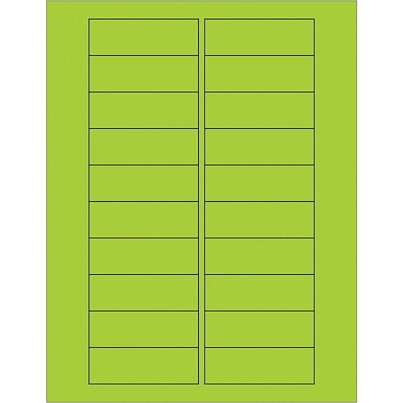Tape Logic Rectangle Laser Labels, 3" x 1", Fluorescent Green, 2000/Case (LL174GN) image 1