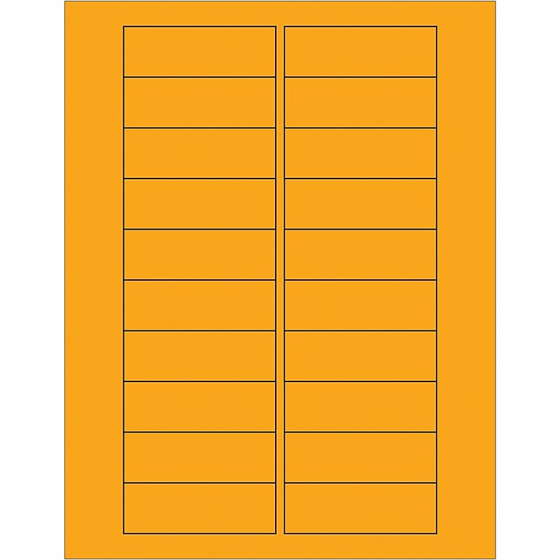 Tape Logic Rectangle Laser Labels, 3" x 1", Fluorescent Orange, 2000/Case (LL174OR) image 1
