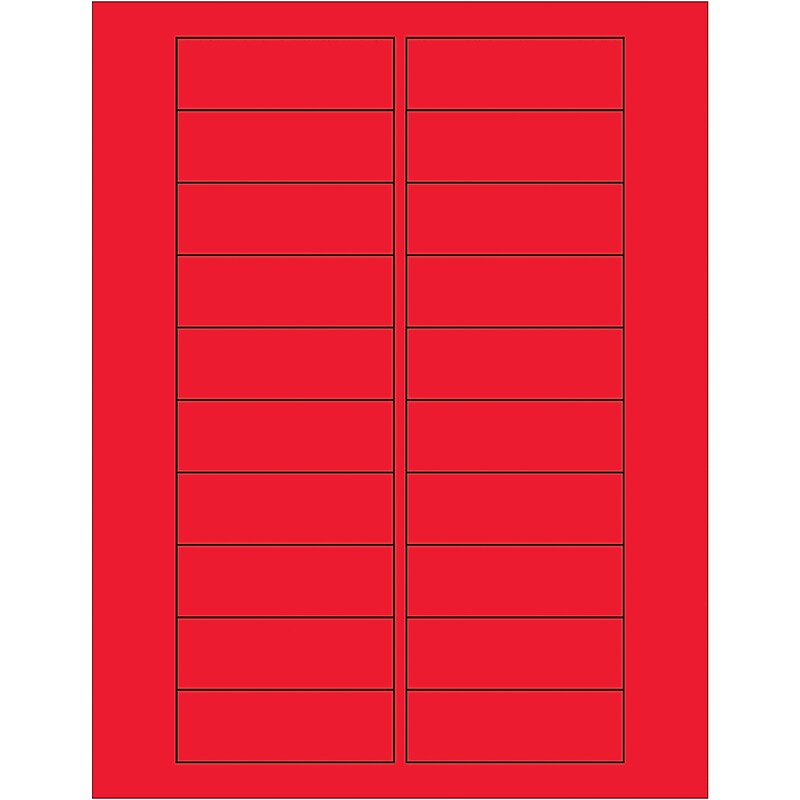 Tape Logic Rectangle Laser Labels, 3" x 1", Fluorescent Red, 2000/Case (LL174RD) image 1
