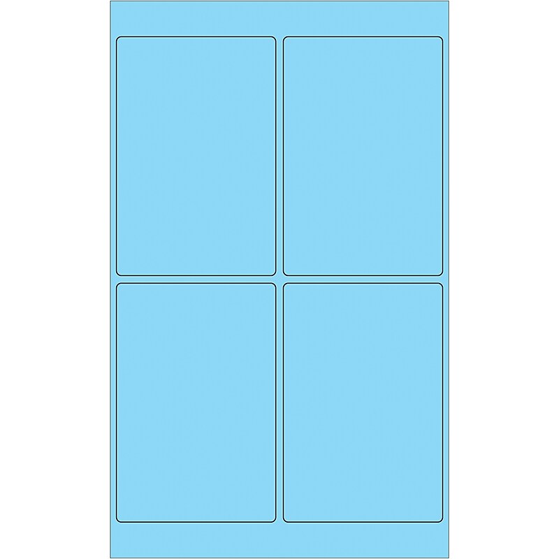 Tape Logic Rectangle Laser Labels, 4" x 6", Pastel Blue, 400/Case (LL186BE) image 1