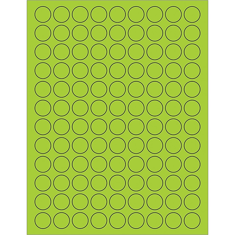 Tape Logic® Fluorescent Circle Laser Labels, 3/4", Fluorescent Green, 10800/Case (LL190GN) image 1