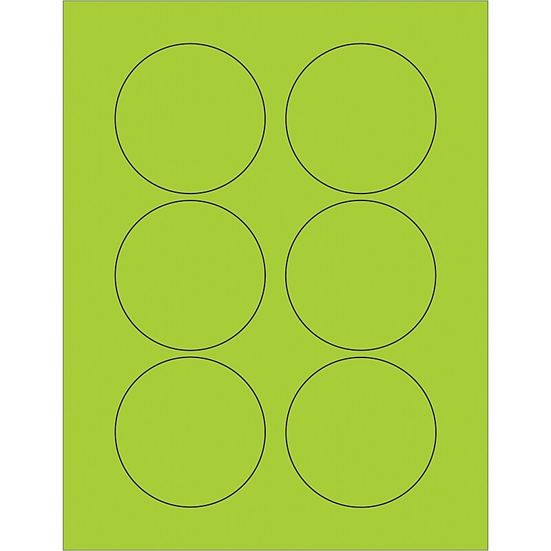Tape Logic Fluorescent Circle Laser Labels, 3", Fluorescent Green, 600/Case (LL195GN) image 1