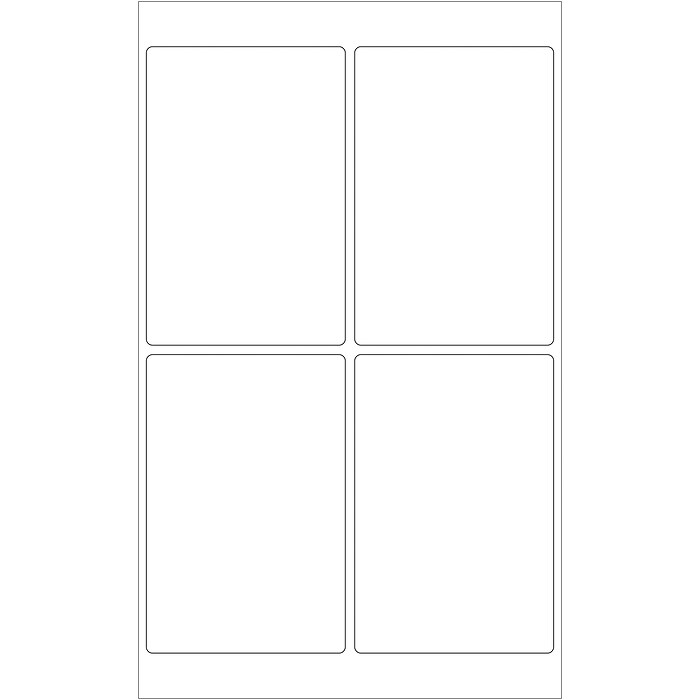 Tape Logic Laser Multipurpose Labels, Glossy White, 4 Labels/Sheet