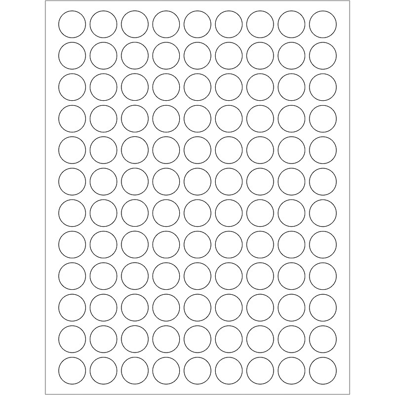 Tape Logic® Removable Circle Laser Labels, 3/4", White, 10800/Case (LL294) image 1