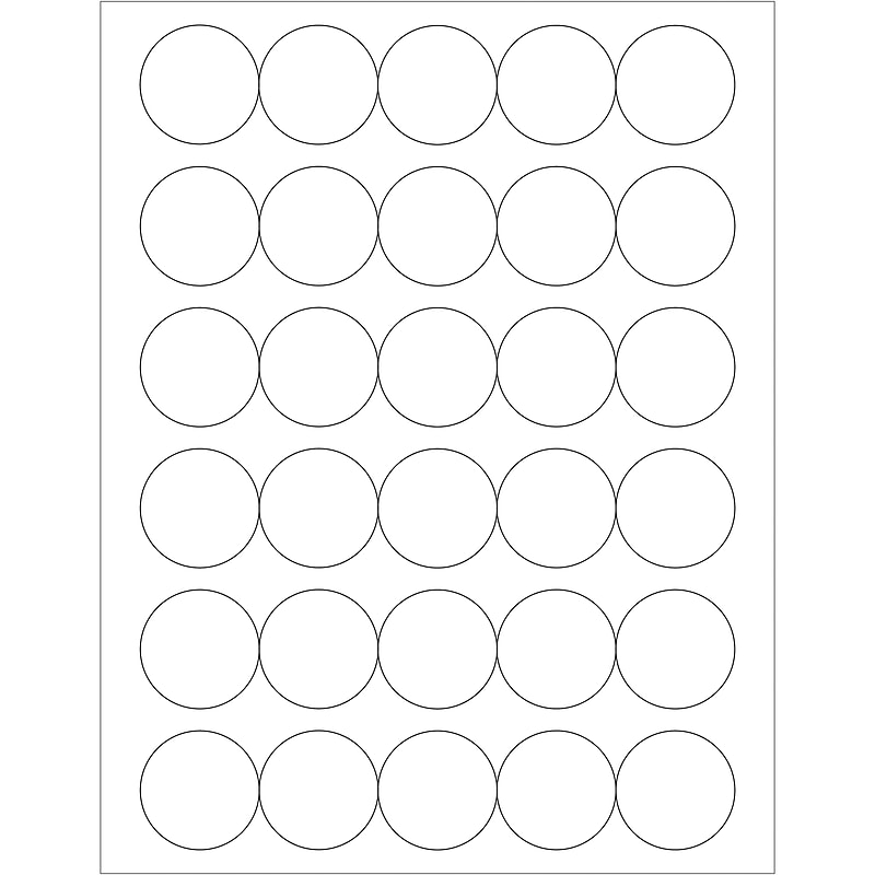 Tape Logic Glossy White Circle Laser Labels, 1 1/2", Glossy White, 3000/Case (LL301) image 1