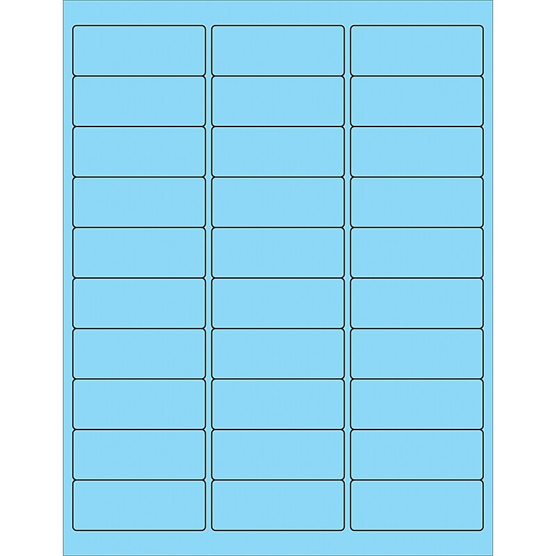 Tape Logic® Removable Rectangle Laser Labels, 2 5/8" x 1", Pastel Blue, 3000/Case (LL405BE) image 1