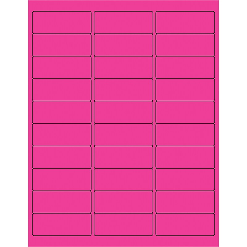 Tape Logic® Removable Rectangle Laser Labels, 2 5/8" x 1", Fluorescent Pink, 3000/Case (LL405PK) image 1