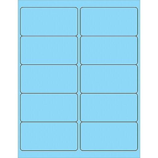 Tape Logic® Removable Rectangle Laser Labels, 4" x 2", Pastel Blue, 1000/Case (LL410BE) Staples