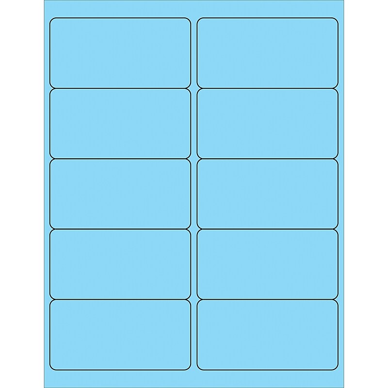 Tape Logic® Removable Rectangle Laser Labels, 4" x 2", Pastel Blue, 1000/Case (LL410BE) image 1