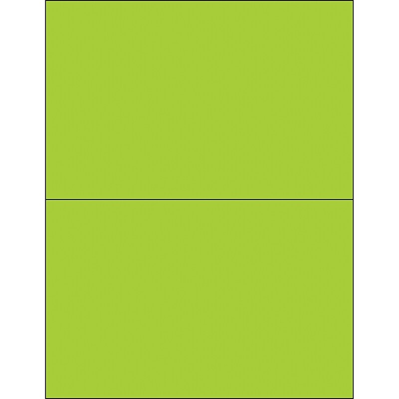 Tape Logic® Removable Rectangle Laser Labels, 8 1/2" x 5 1/2", Fluorescent Green, 200/Case (LL415GN) image 1