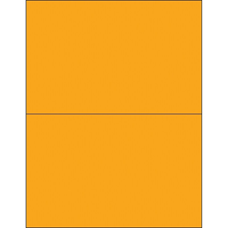 Tape Logic® Removable Rectangle Laser Labels, 8 1/2" x 5 1/2", Fluorescent Orange, 200/Case (LL415OR) image 1