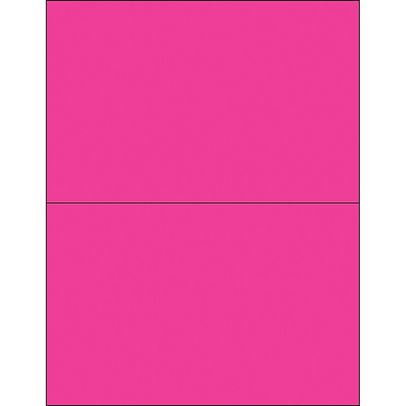 Tape Logic® Removable Rectangle Laser Labels, 8 1/2" x 5 1/2", Fluorescent Pink, 200/Case (LL415PK) image 1