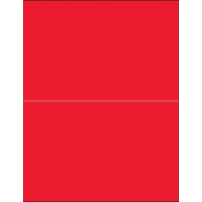 Tape Logic® Removable Rectangle Laser Labels, 8 1/2" x 5 1/2", Fluorescent Red, 200/Case (LL415RD) image 1