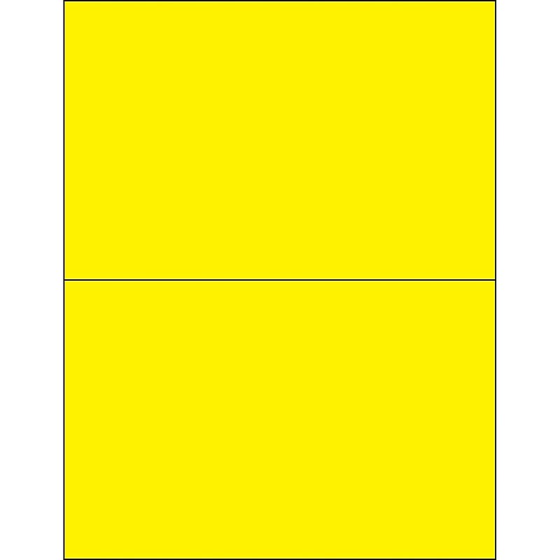 Tape Logic® Removable Rectangle Laser Labels, 8 1/2" x 5 1/2", Fluorescent Yellow, 200/Case (LL415YE) image 1