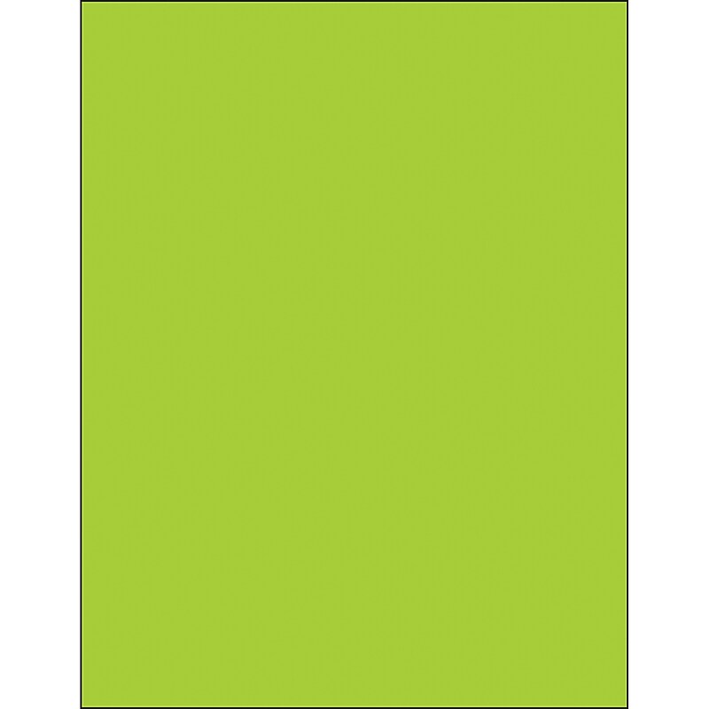 Tape Logic® Removable Rectangle Laser Labels, 8 1/2" x 11", Fluorescent Green, 100/Case (LL420GN) image 1