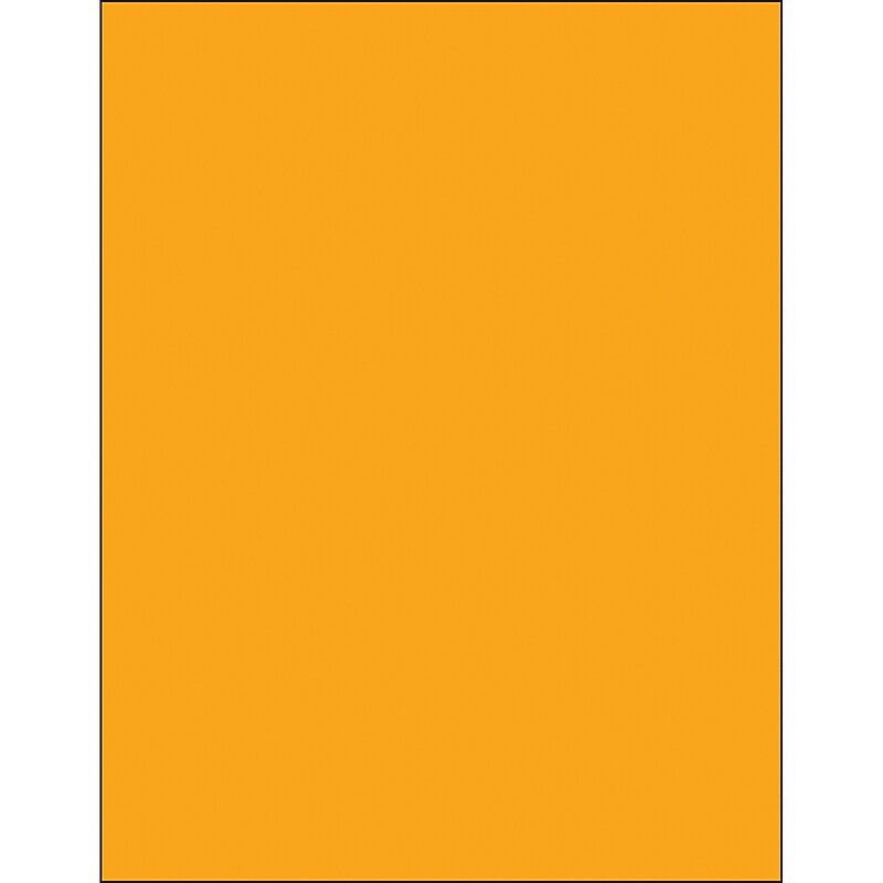 Tape Logic® Removable Rectangle Laser Labels, 8 1/2" x 11", Fluorescent Orange, 100/Case (LL420OR) image 1
