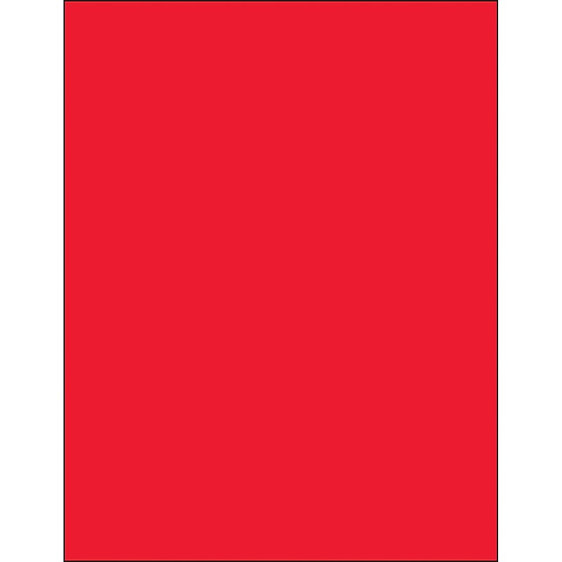 Tape Logic® Removable Rectangle Laser Labels, 8 1/2" x 11", Fluorescent Red, 100/Case (LL420RD) image 1