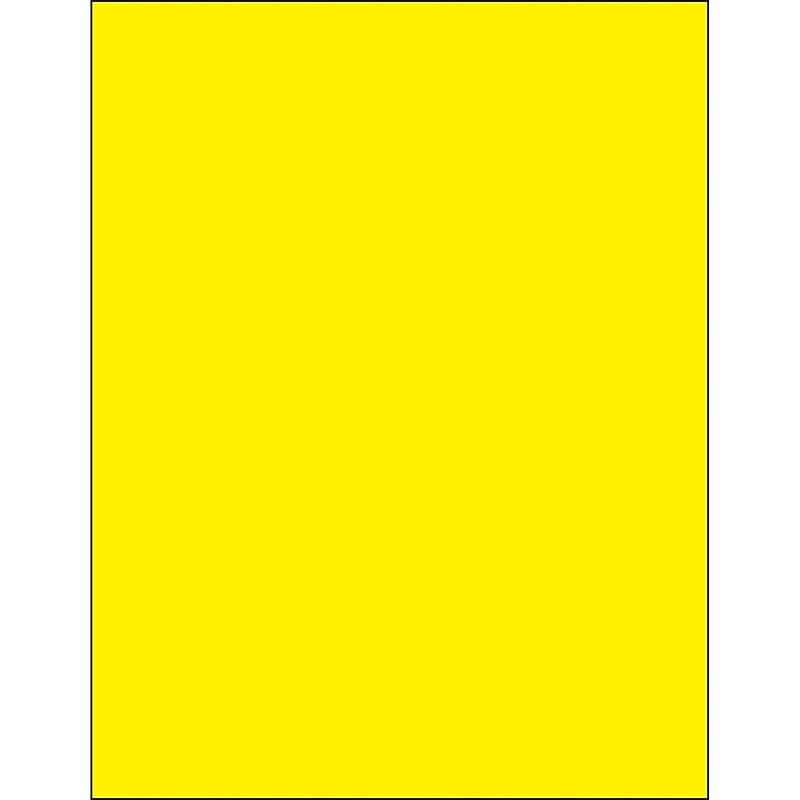 Tape Logic® Removable Rectangle Laser Labels, 8 1/2" x 11", Fluorescent Yellow, 100/Case (LL420YE) image 1
