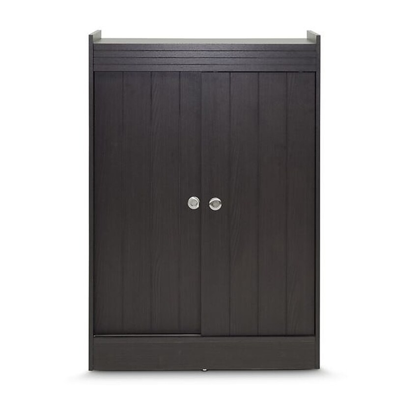 Baxton Studio Francois 45" High Wood Shoe-Rack Cabinet with Four Shelves, Espresso (2633-5377-STPL) image 1