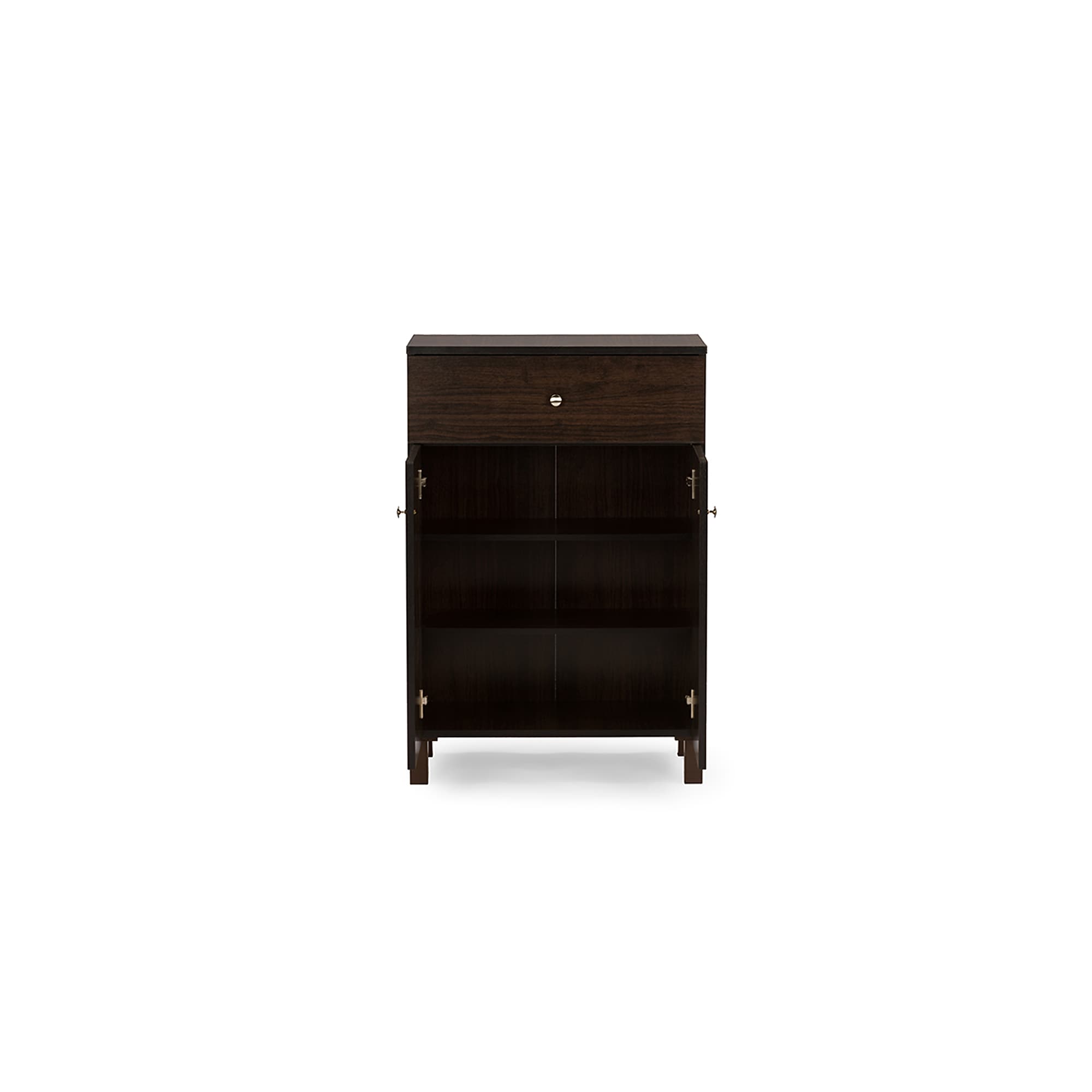 Baxton Studio Felda 35″ High Wood Shoe Cabinet with Three Shelves, Dark Brown (2633-6497-STPL) Sansujyuku sansujyuku.com