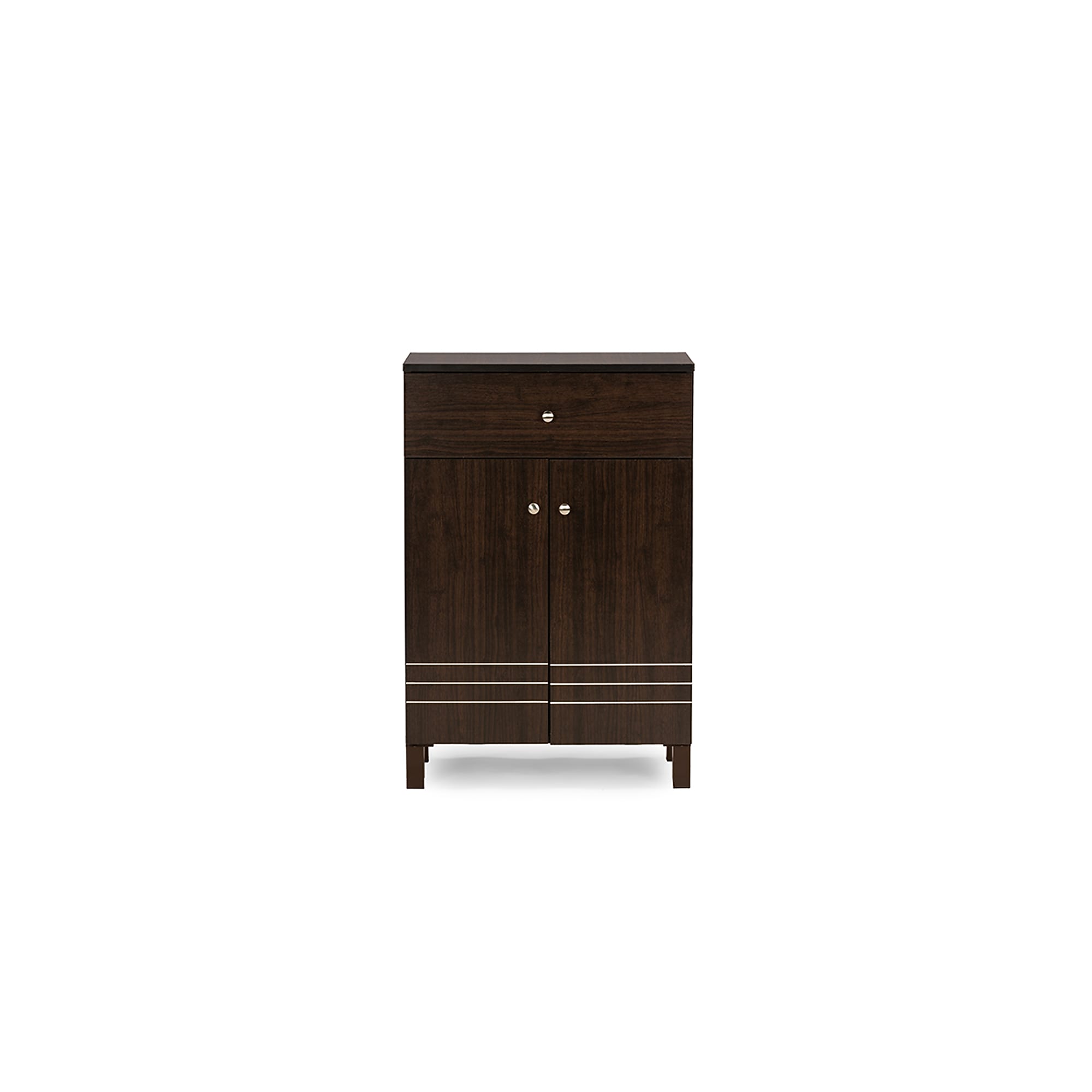 Baxton Studio Felda 35″ High Wood Shoe Cabinet with Three Shelves, Dark Brown (2633-6497-STPL) Sansujyuku sansujyuku.com