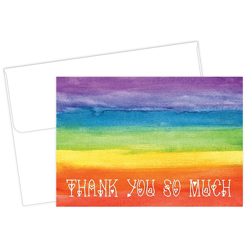 Masterpiece Studios Great Papers!® Rainbow Love Thank You Note Card, 4.875"H x 3.35"W (folded), 20 count (2017051) image 1