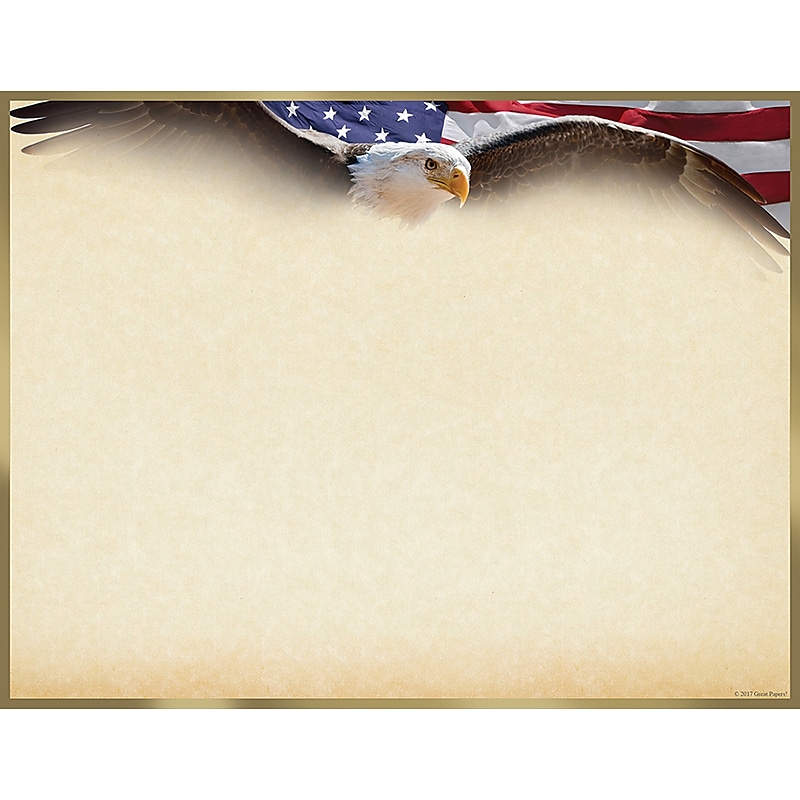 Great Papers! Flying Eagle with Gold Foil Certificate, 8.5" x 11", 15/Pack (2017042) image 1