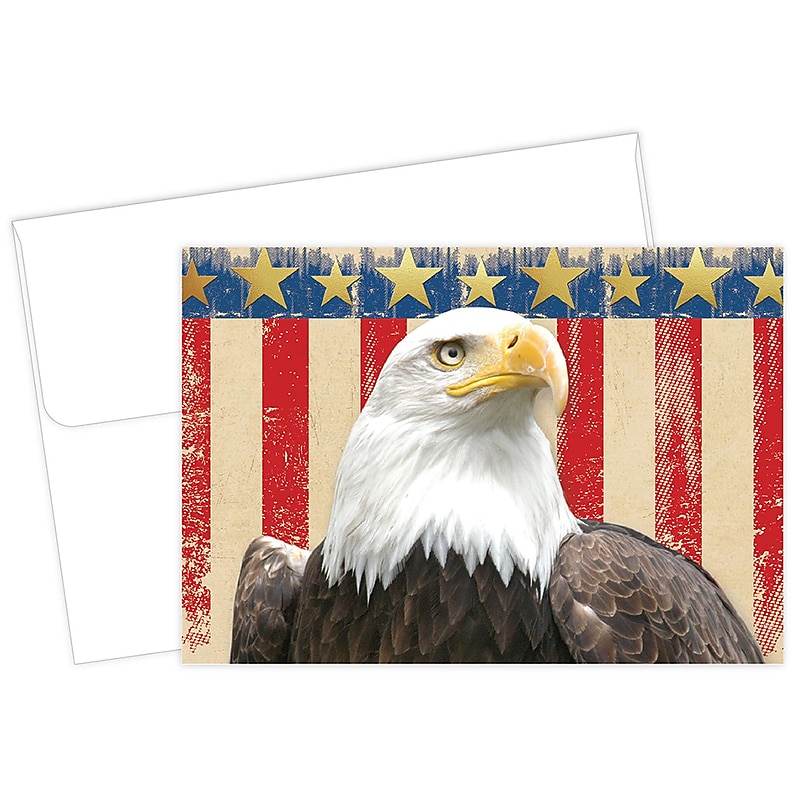 Masterpiece Studios Great Papers!® Patriotic with Gold Foil Note Card, 4.875"H x 3.35"W (folded), 20 count (2017049) image 1
