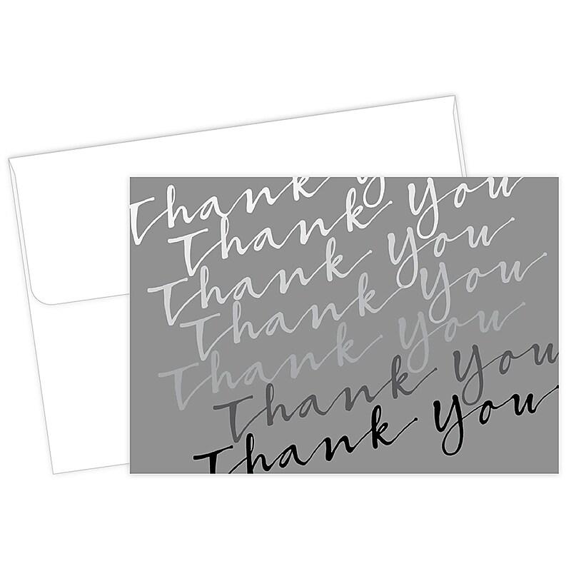 Masterpiece Studios Matte Personal Thank You Notecards, 4.875"H x 3.35"W, Multicolored, 50/Pack (2017053) image 1