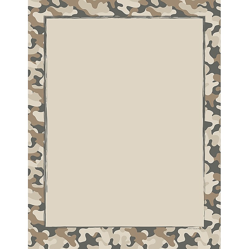 Great Papers! Camo Letterhead, 8.5"H x 11"W, 80/Pack (2017041) image 1