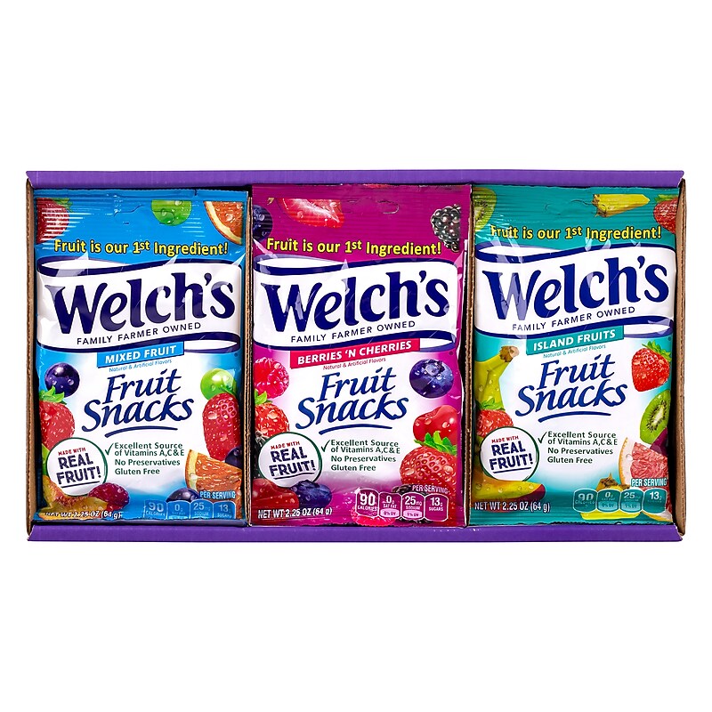 Welch's Gluten Free Mixed Fruit Snacks Variety Pack, 2.25 oz., 20/Pack (220-02253) image 1