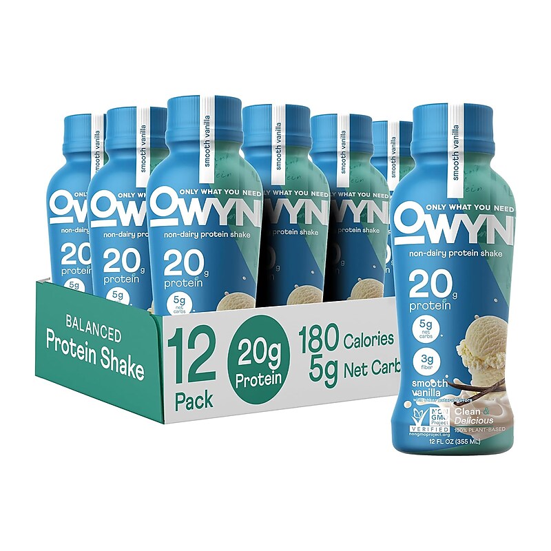 OWYN Smooth Vanilla Protein Drink, 12 oz, 12/Pack (382-00002) image 1