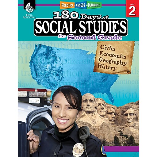 Shell Education 180 Days of Social Studies for Second Grade Book (51394