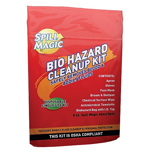 Acme United Spill Magic 8 Piece Biohazard Cleanup Kit, 4/Carton (SM
