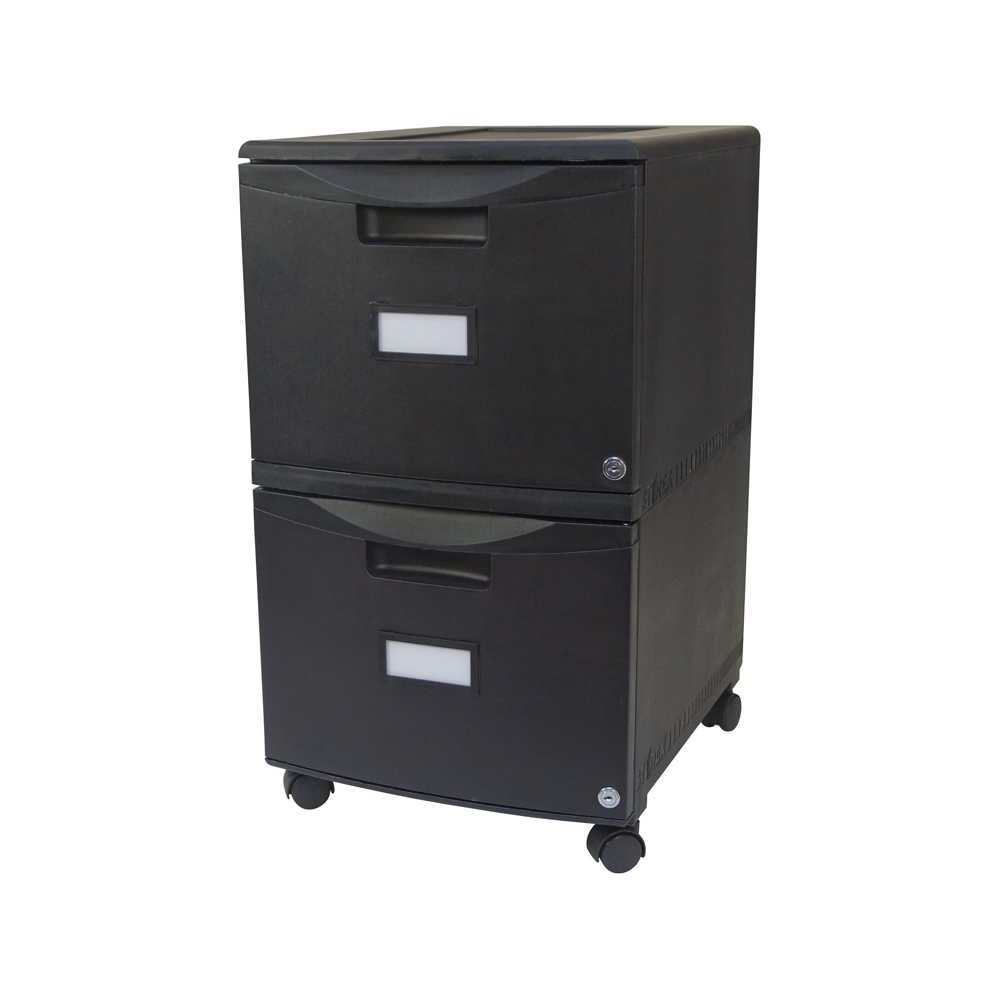 Storex 2-Drawer Mobile Vertical File Cabinet, Letter Size, Lockable, 18.25″H x 14.75″W x 26″D, Black (STX61312U01C) Sansujyuku sansujyuku.com