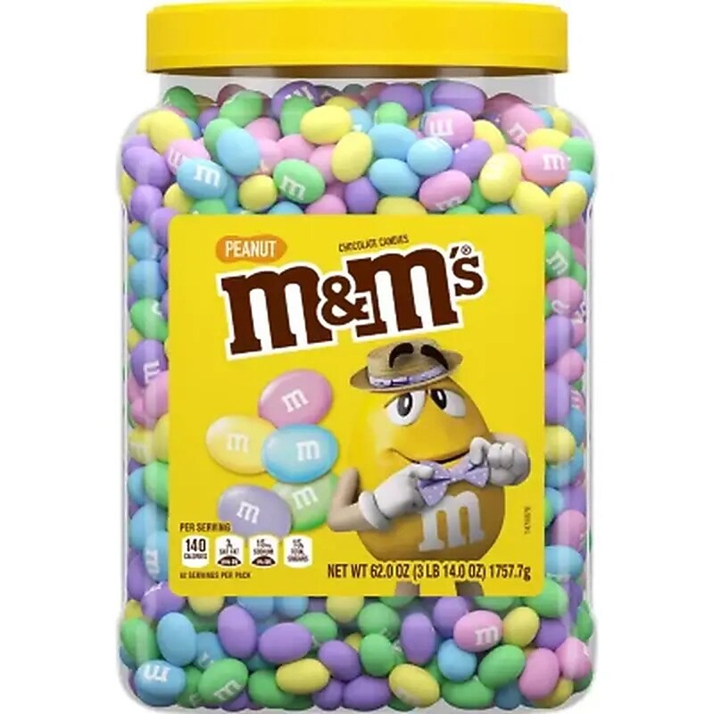 M&M's Milk Chocolate Peanut Easter Candies Jar, 62 oz. (220-02344) image 1