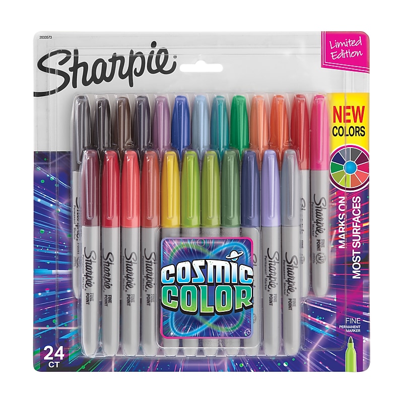 Sharpie Permanent Markers, Fine Point, Cosmic Color, Limited Edition, 24 Count (2033573) image 1