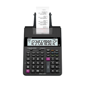 Casio HR-170RC 12-Digit Desktop Printing Calculator, Black
