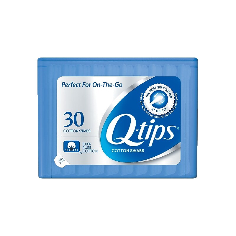 Q-tips Cotton Swabs Travel Pack, 30 Count, 36/Carton  (22127) image 1