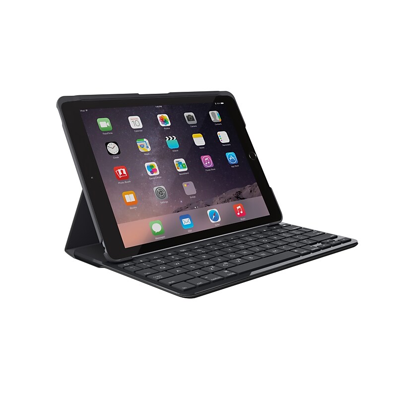 Logitech Slim Folio with Bluetooth Keyboard for 9.7" iPad (2017), Black (920-009017) image 1