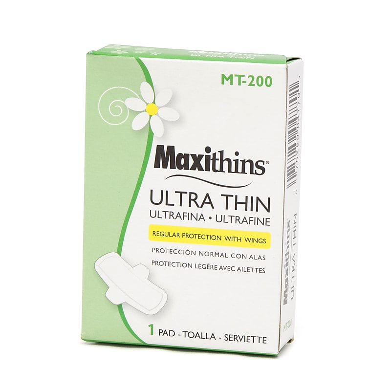 Maxithins Ultra Thin Maxi Pads with Wings, 200/Carton (MT-200) image 1