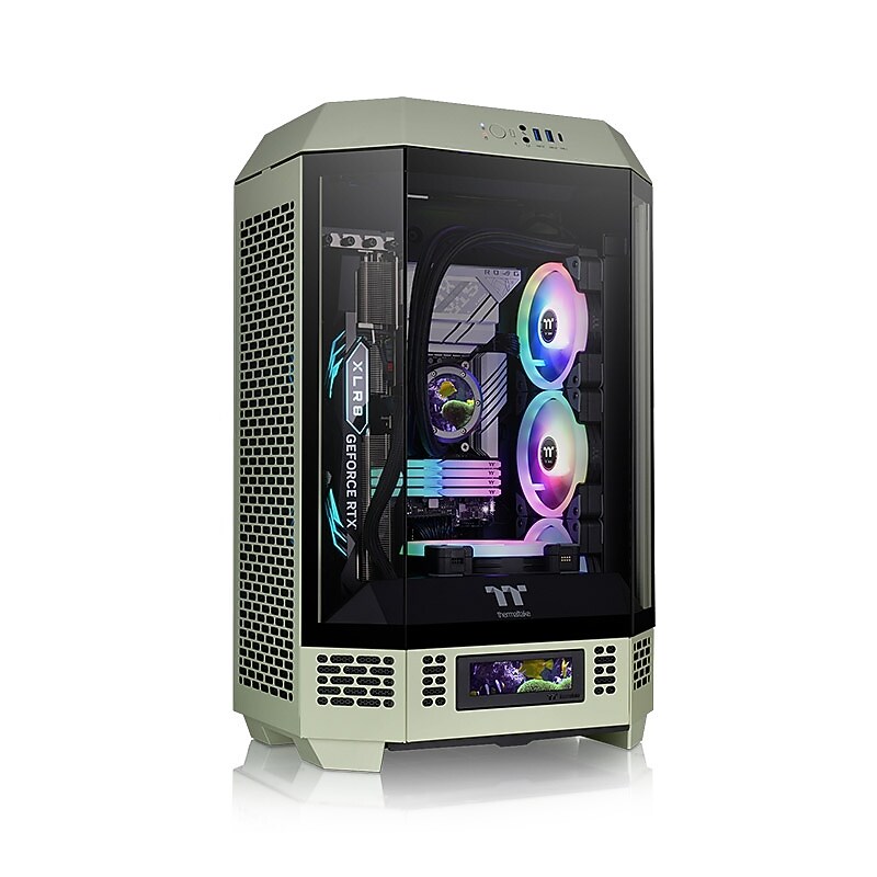 Thermaltake The Tower 300 m-ATX Micro Tower Gaming Computer Case, Matcha Green (CA-1Y4-00SEWN-00) image 1