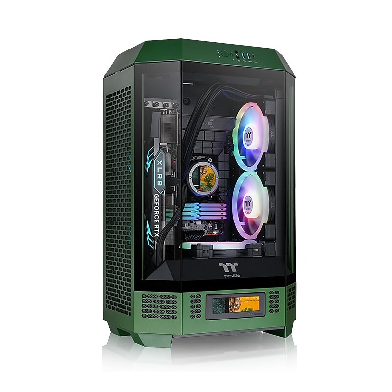 Thermaltake The Tower 300 m-ATX Micro Tower Gaming Computer Case, Racing Green (CA-1Y4-00SCWN-00) image 1